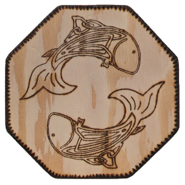 Wood Burned Coaster - 125001 w/ shipping included