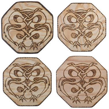 Wood Burned Coaster 4-Pack w/ shipping included