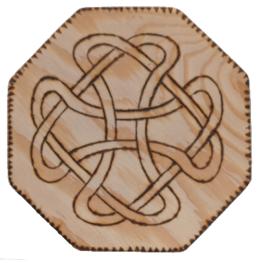 Wood Burned Coaster - 126002 w/ shipping included