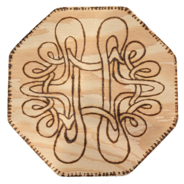 Wood Burned Coaster - 129002 w/ shipping included